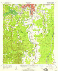 Monroe South Louisiana Historical topographic map, 1:62500 scale, 15 X 15 Minute, Year 1957
