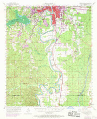 Monroe South Louisiana Historical topographic map, 1:62500 scale, 15 X 15 Minute, Year 1957