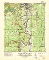 Monroe Louisiana Historical topographic map, 1:62500 scale, 15 X 15 Minute, Year 1940