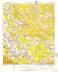 Montgomery Louisiana Historical topographic map, 1:62500 scale, 15 X 15 Minute, Year 1942
