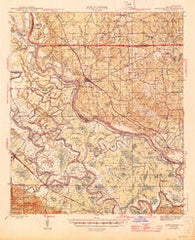 Montgomery Louisiana Historical topographic map, 1:62500 scale, 15 X 15 Minute, Year 1945