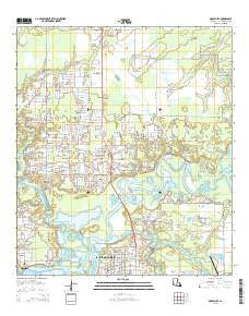 Moss Bluff Louisiana Current topographic map, 1:24000 scale, 7.5 X 7.5 Minute, Year 2015