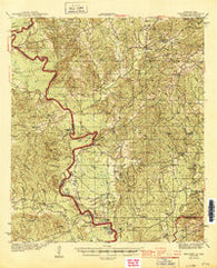 Negreet Louisiana Historical topographic map, 1:62500 scale, 15 X 15 Minute, Year 1944