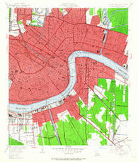 New Orleans East Louisiana Historical topographic map, 1:24000 scale, 7.5 X 7.5 Minute, Year 1951