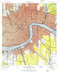 New Orleans East Louisiana Historical topographic map, 1:24000 scale, 7.5 X 7.5 Minute, Year 1951