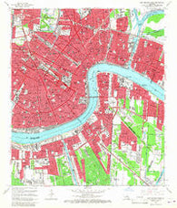 New Orleans East Louisiana Historical topographic map, 1:24000 scale, 7.5 X 7.5 Minute, Year 1966