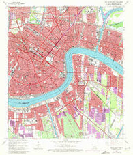 New Orleans East Louisiana Historical topographic map, 1:24000 scale, 7.5 X 7.5 Minute, Year 1966