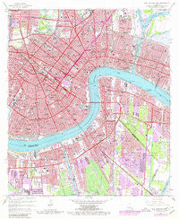 New Orleans East Louisiana Historical topographic map, 1:24000 scale, 7.5 X 7.5 Minute, Year 1966
