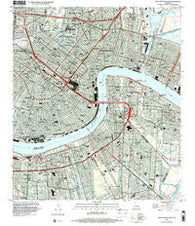 New Orleans East Louisiana Historical topographic map, 1:24000 scale, 7.5 X 7.5 Minute, Year 1998