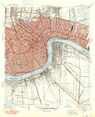 New Orleans East Louisiana Historical topographic map, 1:31680 scale, 7.5 X 7.5 Minute, Year 1939