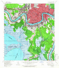 New Orleans Louisiana Historical topographic map, 1:62500 scale, 15 X 15 Minute, Year 1950