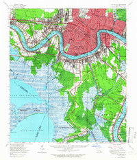 New Orleans Louisiana Historical topographic map, 1:62500 scale, 15 X 15 Minute, Year 1950
