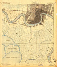 New Orleans Louisiana Historical topographic map, 1:62500 scale, 15 X 15 Minute, Year 1891