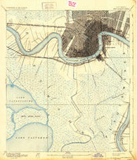 New Orleans Louisiana Historical topographic map, 1:62500 scale, 15 X 15 Minute, Year 1891