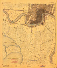 New Orleans Louisiana Historical topographic map, 1:62500 scale, 15 X 15 Minute, Year 1891