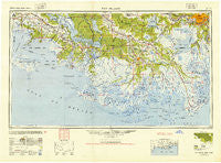New Orleans Louisiana Historical topographic map, 1:250000 scale, 1 X 2 Degree, Year 1945