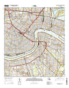 New Orleans East Louisiana Current topographic map, 1:24000 scale, 7.5 X 7.5 Minute, Year 2015