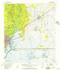Orange Texas Historical topographic map, 1:62500 scale, 15 X 15 Minute, Year 1955