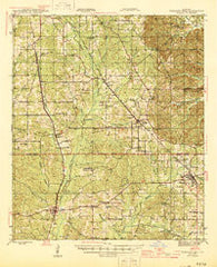 Pleasant Hill Louisiana Historical topographic map, 1:62500 scale, 15 X 15 Minute, Year 1944