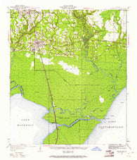 Ponchatoula Louisiana Historical topographic map, 1:62500 scale, 15 X 15 Minute, Year 1951