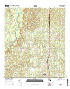 Rosepine Louisiana Current topographic map, 1:24000 scale, 7.5 X 7.5 Minute, Year 2015