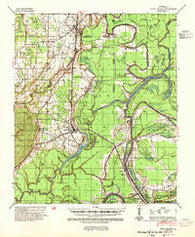 Sicily Island Louisiana Historical topographic map, 1:62500 scale, 15 X 15 Minute, Year 1941