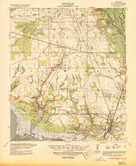Slidell Louisiana Historical topographic map, 1:62500 scale, 15 X 15 Minute, Year 1939