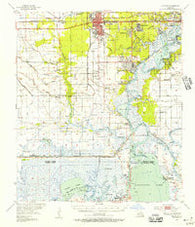 Sulphur Louisiana Historical topographic map, 1:62500 scale, 15 X 15 Minute, Year 1955