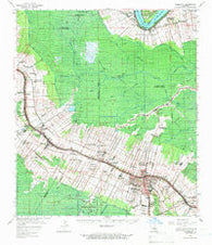 Thibodaux Louisiana Historical topographic map, 1:62500 scale, 15 X 15 Minute, Year 1962