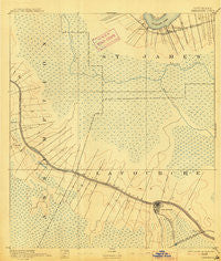 Thibodaux Louisiana Historical topographic map, 1:62500 scale, 15 X 15 Minute, Year 1892