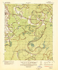 Waverly Louisiana Historical topographic map, 1:62500 scale, 15 X 15 Minute, Year 1935