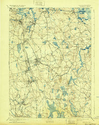 Abington Massachusetts Historical topographic map, 1:62500 scale, 15 X 15 Minute, Year 1893