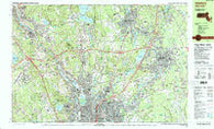 Attleboro Massachusetts Historical topographic map, 1:25000 scale, 7.5 X 15 Minute, Year 1987
