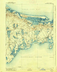 Barnstable Massachusetts Historical topographic map, 1:62500 scale, 15 X 15 Minute, Year 1893