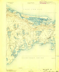 Barnstable Massachusetts Historical topographic map, 1:62500 scale, 15 X 15 Minute, Year 1888