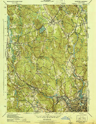 Blackstone Massachusetts Historical topographic map, 1:31680 scale, 7.5 X 7.5 Minute, Year 1944