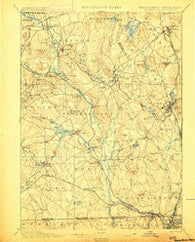Blackstone Massachusetts Historical topographic map, 1:62500 scale, 15 X 15 Minute, Year 1900