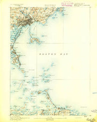 Boston Bay Massachusetts Historical topographic map, 1:62500 scale, 15 X 15 Minute, Year 1892