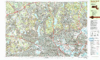 Boston North Massachusetts Historical topographic map, 1:25000 scale, 7.5 X 15 Minute, Year 1985