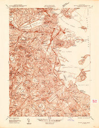 Boston South Massachusetts Historical topographic map, 1:24000 scale, 7.5 X 7.5 Minute, Year 1944