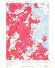 Boston South Massachusetts Historical topographic map, 1:24000 scale, 7.5 X 7.5 Minute, Year 1956