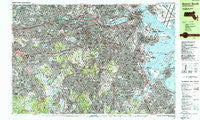 Boston South Massachusetts Historical topographic map, 1:25000 scale, 7.5 X 15 Minute, Year 1987