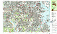 Boston South Massachusetts Historical topographic map, 1:25000 scale, 7.5 X 15 Minute, Year 1987