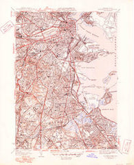 Boston South Massachusetts Historical topographic map, 1:31680 scale, 7.5 X 7.5 Minute, Year 1946