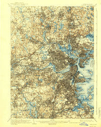 Boston Massachusetts Historical topographic map, 1:62500 scale, 15 X 15 Minute, Year 1903