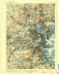 Boston Massachusetts Historical topographic map, 1:62500 scale, 15 X 15 Minute, Year 1903