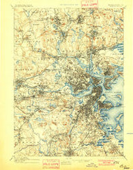 Boston Massachusetts Historical topographic map, 1:62500 scale, 15 X 15 Minute, Year 1893