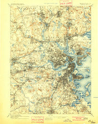 Boston Massachusetts Historical topographic map, 1:62500 scale, 15 X 15 Minute, Year 1893