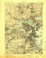 Boston Massachusetts Historical topographic map, 1:62500 scale, 15 X 15 Minute, Year 1903