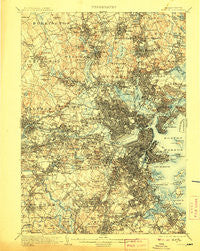 Boston Massachusetts Historical topographic map, 1:62500 scale, 15 X 15 Minute, Year 1903